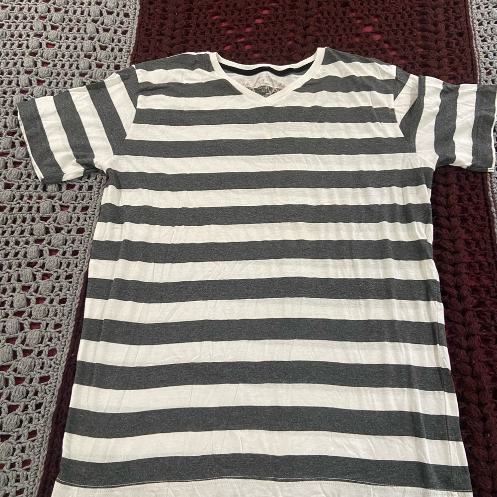 Striped Gray and White T-Shirt